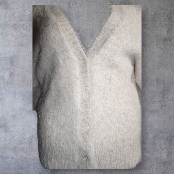 Leith Women’s Fuzzy Knit Button-Front Cardigan – Size M - Picture 5 of 11